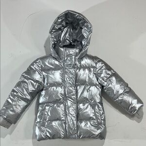 GAP Kids Silver Puffer Jacket Girl's Size XS 4-5